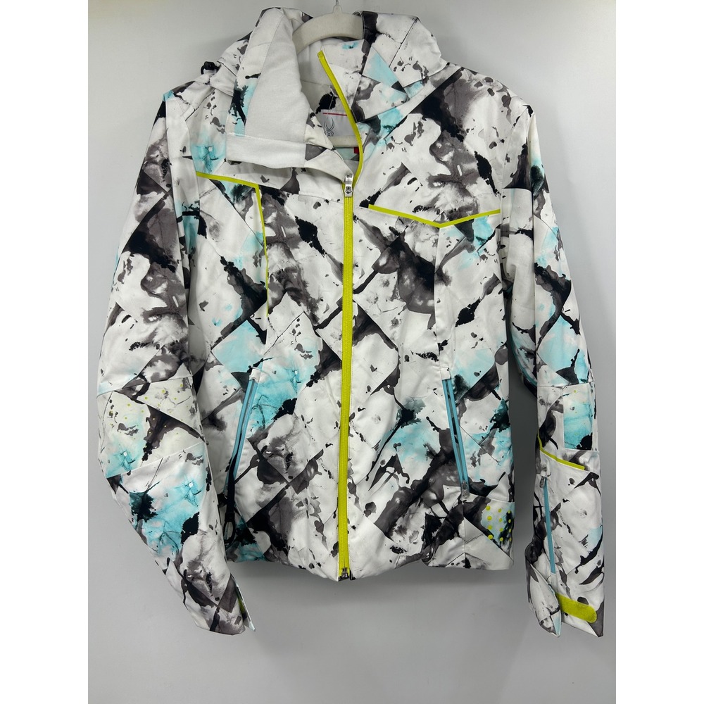 Spyder Women's Project Ski Snowboard Jacket Frozen Freeze Print Size 6